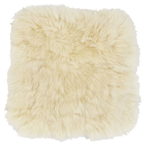 ニュージーランド産 天然ムートン シートクッション 【約38×38cm ベージュ