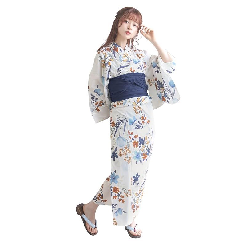 KYOETSU 変わり織浴衣6点セットEG Amazon | [KYOETSU] [キョウエツ] 浴衣セット 変わり織 生成り 6点