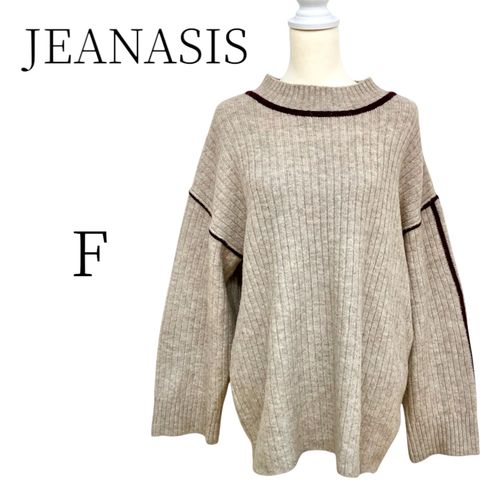 JEANASIS ジーナシス ベージュ ニット セーター カジュアル F HMRMSD2-29