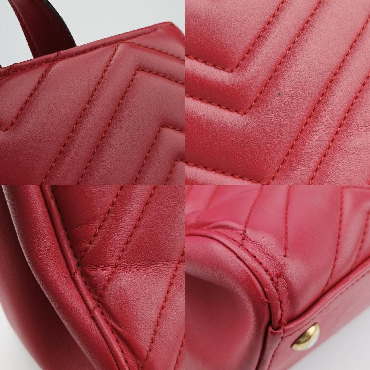 グッチGucciGGマーモントレッドレザー443505H020775616
