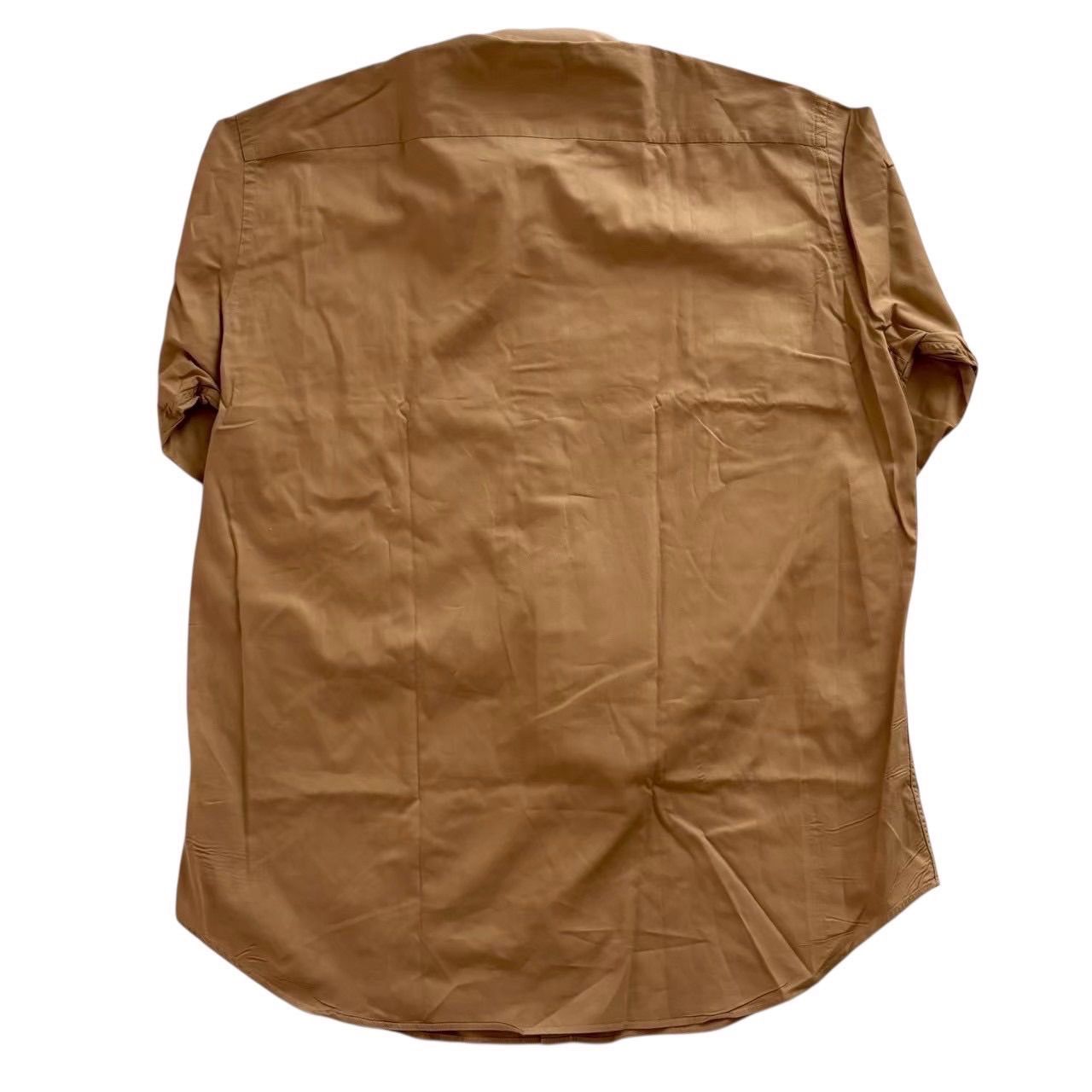 BURBERRY バーバリー ロゴ入りシャツ 茶 ワイシャツ 無地 ロゴ入り メンズ Lサイズ