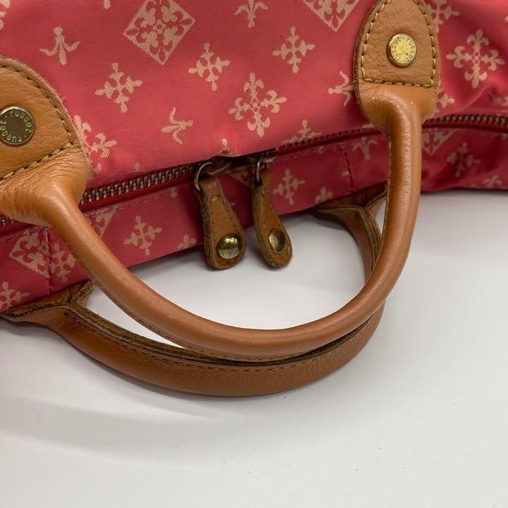 【美品】 russet ラシット ハンドバッグ 総柄 ブラウン 良品】russet ラシット ハンドバッグ モノグラム 総柄