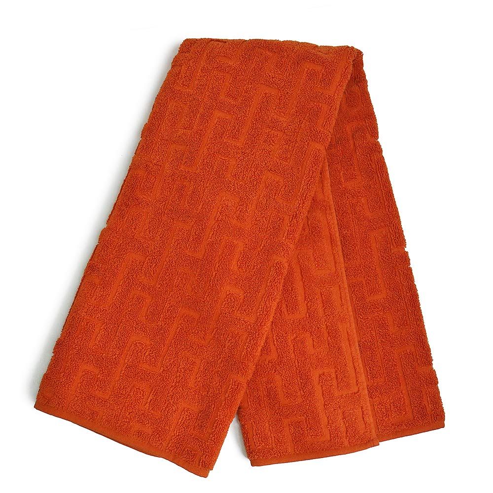 エルメス ステアーズ H柄 フェイスタオル コットン100％ オレンジ オランジュフー HERMES