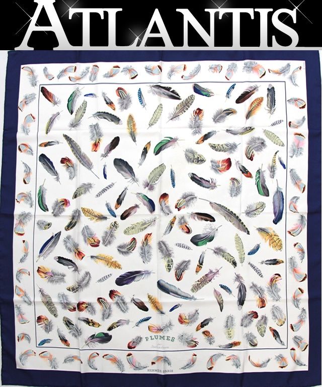 エルメス HERMES カレ90 PLUMES par Henri de Linares 羽根 大判