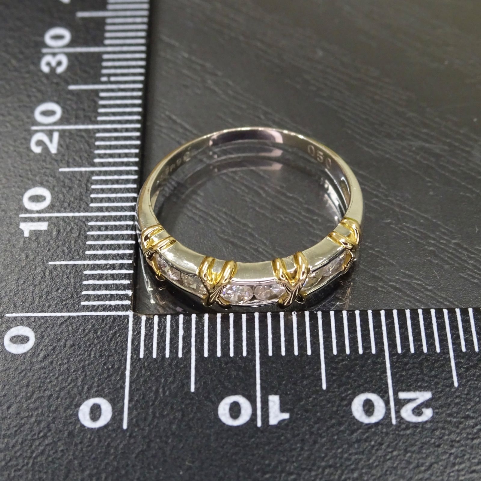 18金 K18 ゴールド GOLD 750 プラチナ pt900 ハーフエタニティ 