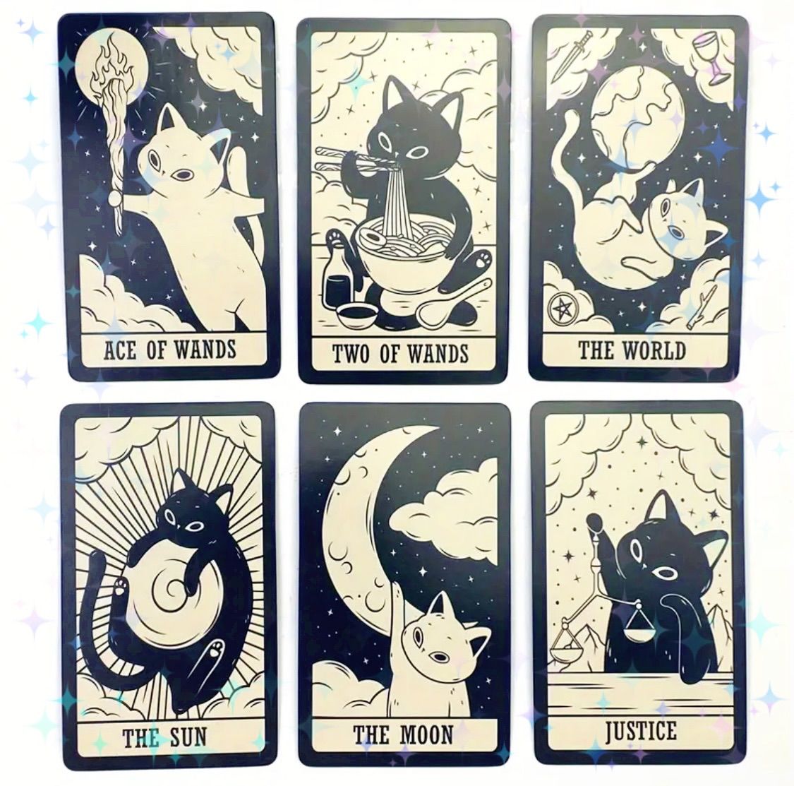 タロットカード 占い 白猫 黒猫 子猫 未開封 練習用 オラクル