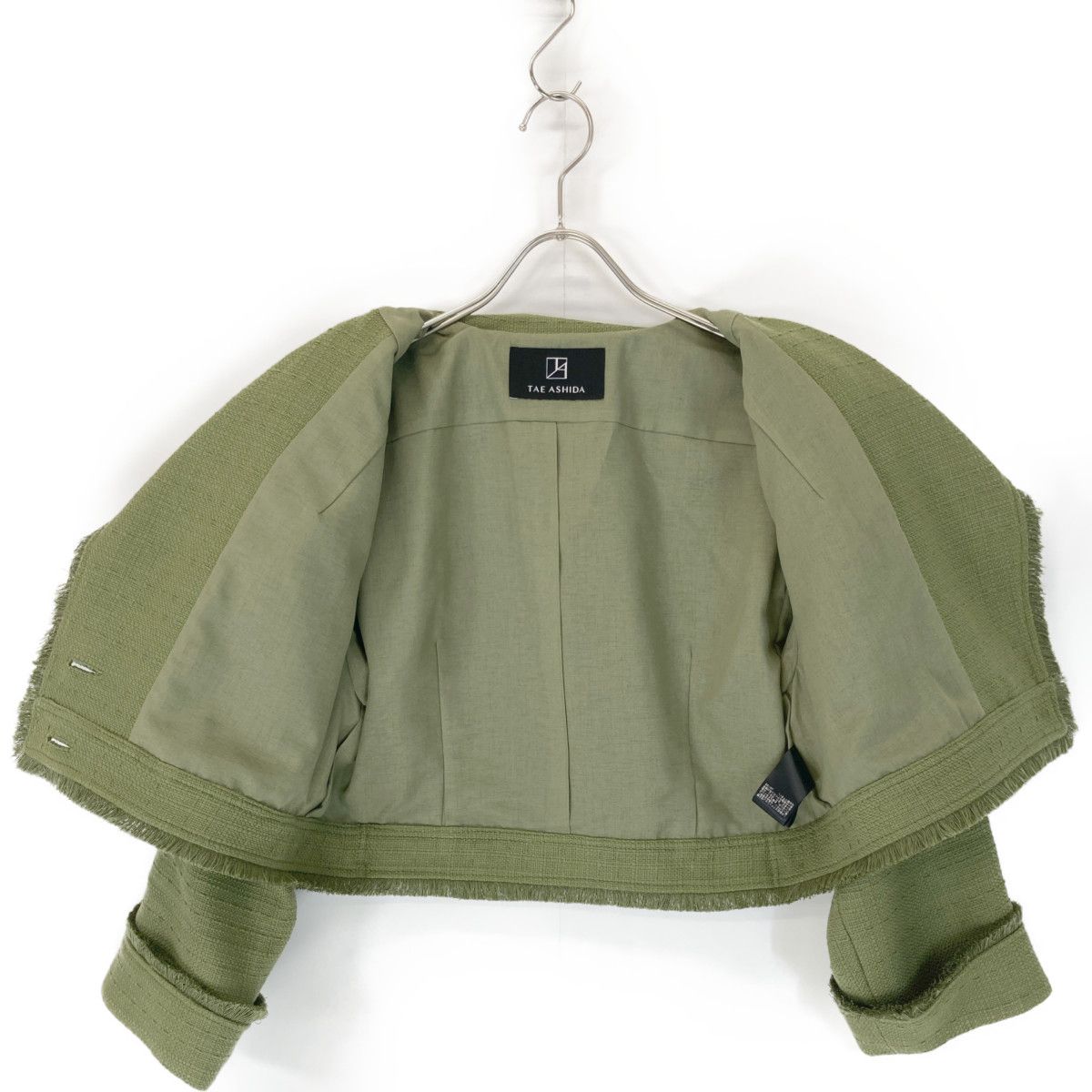 TAE ASHIDA タエアシダ TJ3602 23年製 ｸﾞﾘｰﾝ ﾊｰﾌｽﾘｰﾌﾞﾌﾘﾝｼﾞｼﾞｬｹｯﾄ 9  