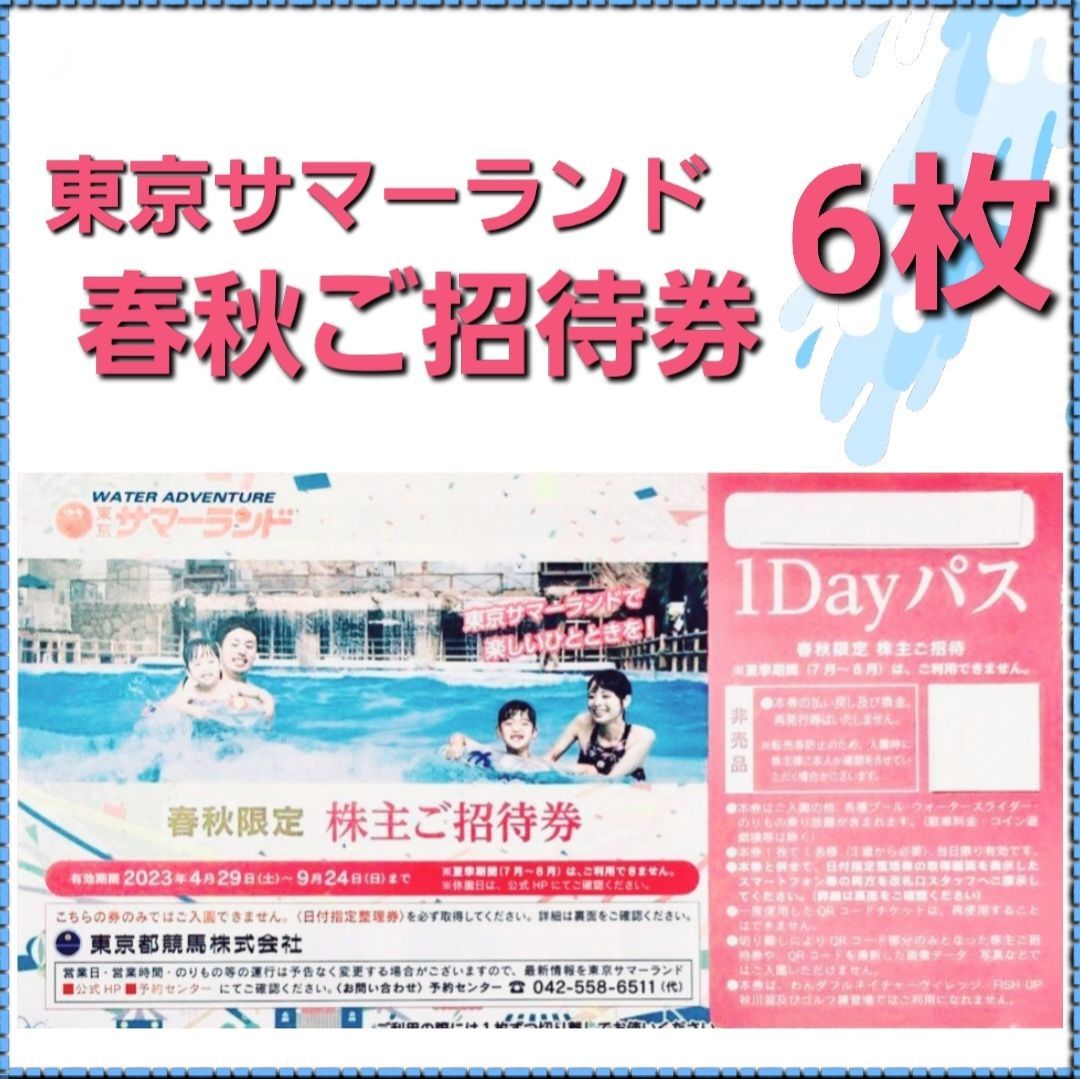 即納】 ４名分 メルカリ便 匿名配送 東京サマーランド 春秋限定 1Day