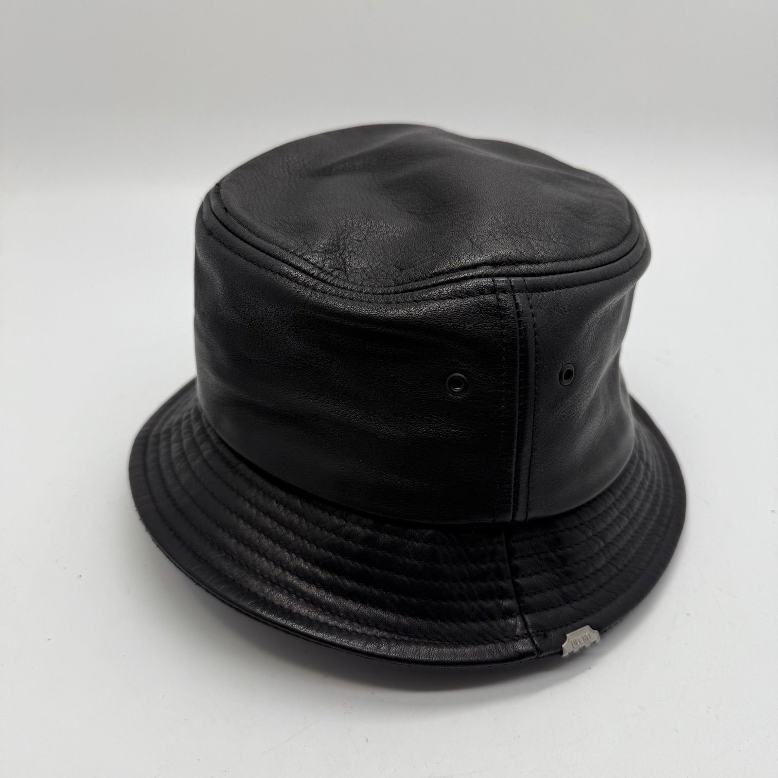VOO レザー バケットハット 黒 DECHO VOO balance LEATHER bucket hat 01 デコー ヴォー 本革