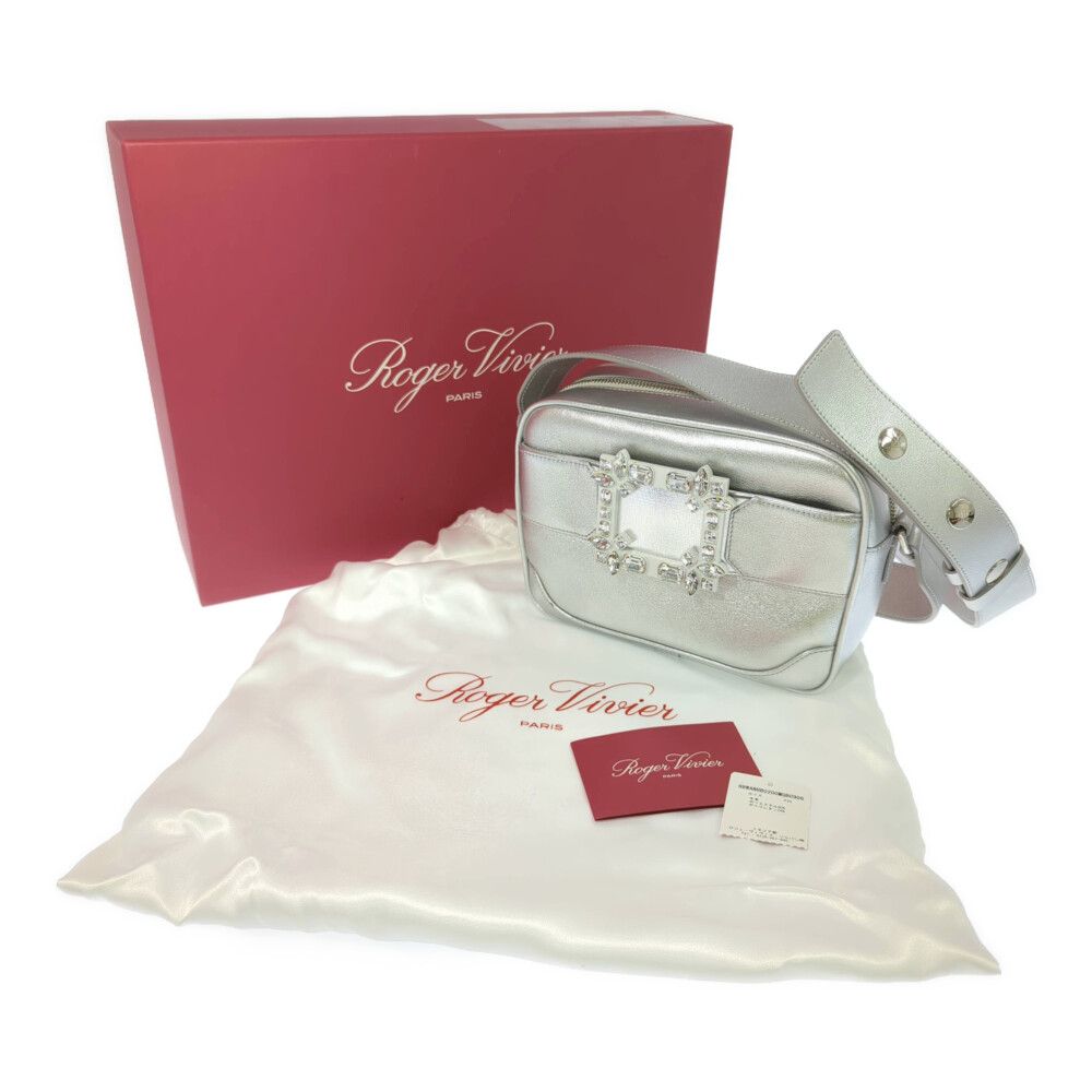 Roger Vivier ロジェヴィヴィエ レザー ビジュー ショルダーバッグ Roger Vivier ロジェヴィヴィエ メタリック レザー ビジュー
