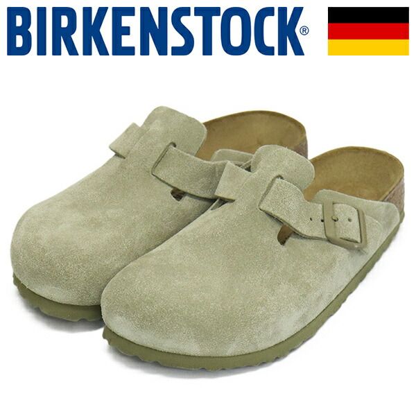 BIRKENSTOCK ビルケンシュトック 1025844 BOSTON ボストン スエードレザーサンダル FADED KHAKI ナロー BI461 ナロー 38-約24.5cm