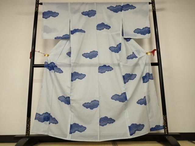 平和屋着物*夏物 小紋 絽 雲取り文 洗える着物 ♥ AABC6918jd