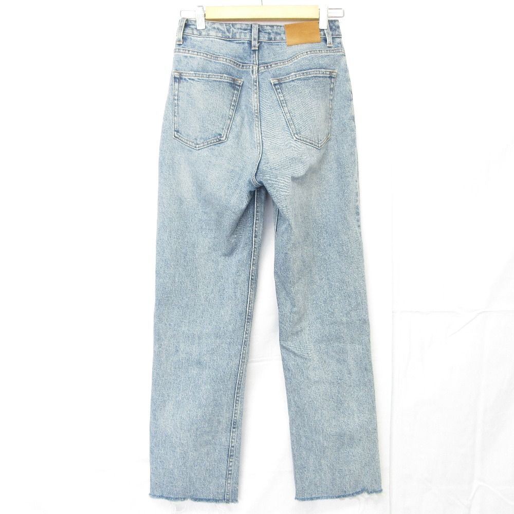 24SS anuans アニュアンス Boys fit denim ストレッチ カットオフ デニムパンツ ジーンズ 1524222072 サイズ1 ライトブルー レディース 古着