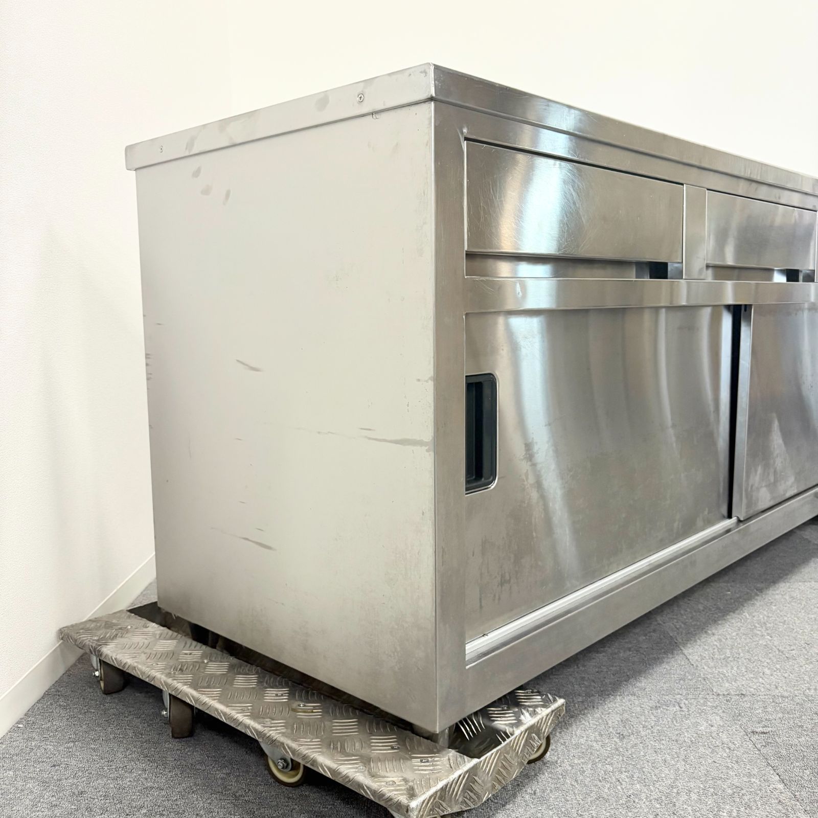 キャビネット|タニコー|幅1800mm×奥行600mm×高さ800mm|業務用|厨房機器|棚|台|テーブル|引き出し付|1509