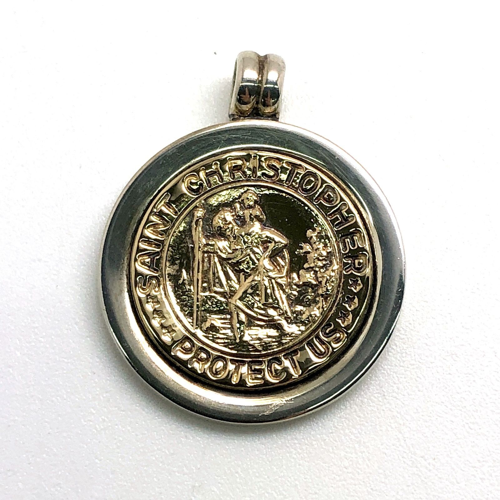 TIFFANY-Co. ティファニー ペンダント トップ コイン セントクリストファー シルバー ゴールド STERLING 18KT ネックレス