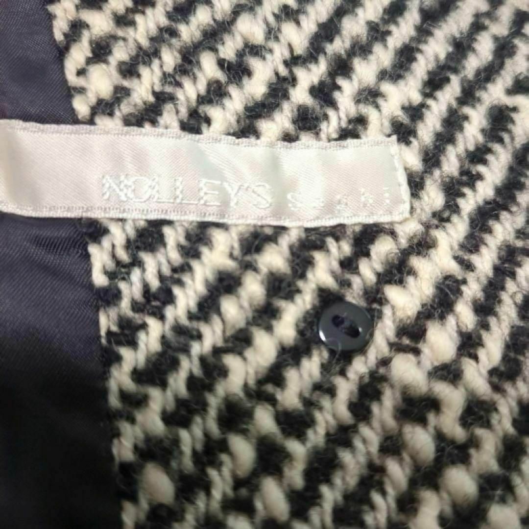 NOLLEY’S ノーリーズ ロングコート38 ウォッシャブル軽量トリプルクロスサテン切替クルーネックコート