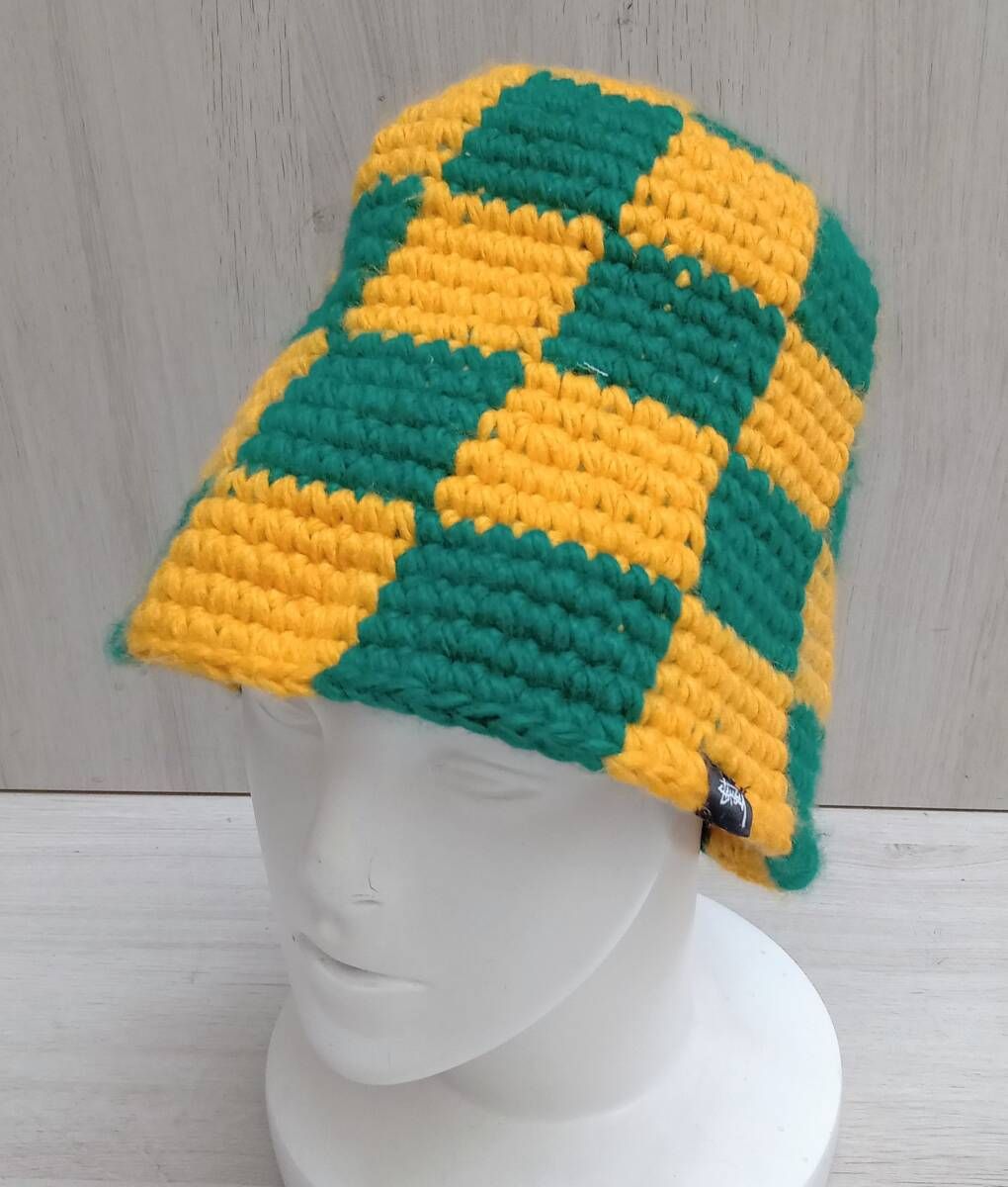 超メルカリ市Stussy Bucket Hat Checker Knit Checker Knit Bucket Hat