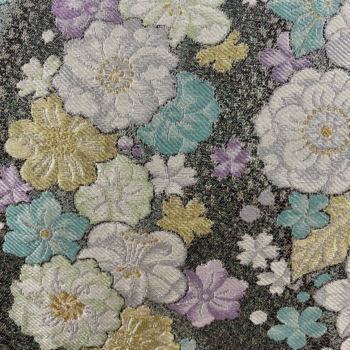 袋帯 美品 秀品 辻が花柄 金銀糸 箔 墨色 六通 正絹 【中古】 - メルカリ
