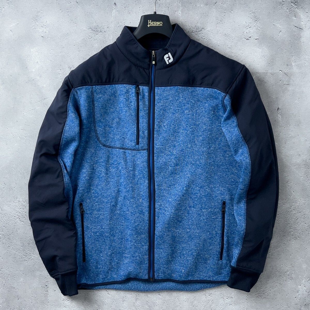 FootJoy - FOOT JOY フットジョイ　ニット　ジャケット　ブルゾン　ゴルフ FOOT JOY フットジョイ ニット ジャケット ブルー系 XL