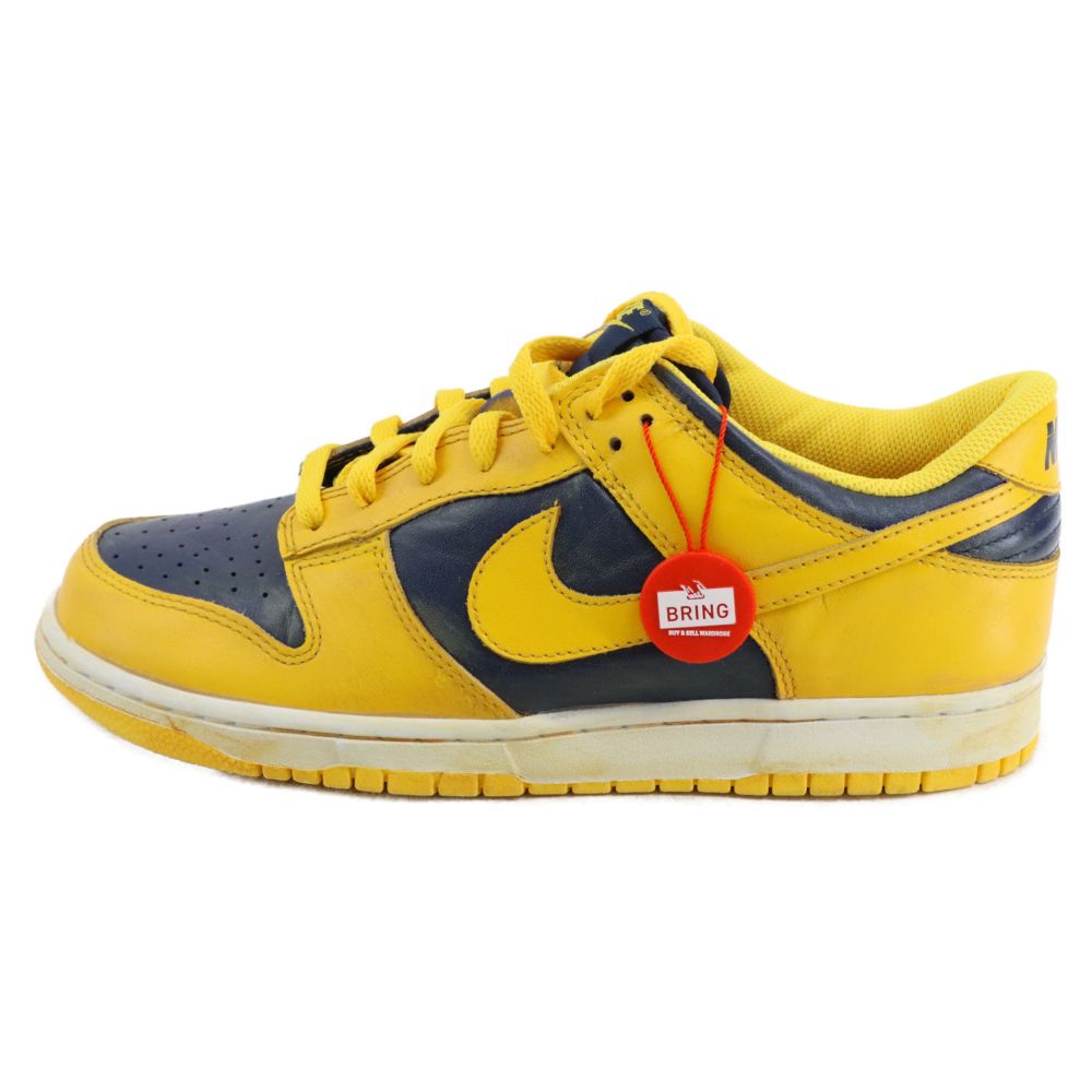 NIKE (ナイキ) 【観賞用 2010年製】DUNK LOW VNTG MICHIGAN ダンク ロー ヴィンテージ ミシガン ローカットスニーカー イエロー/ネイビー US10/28.0cm 446242-700