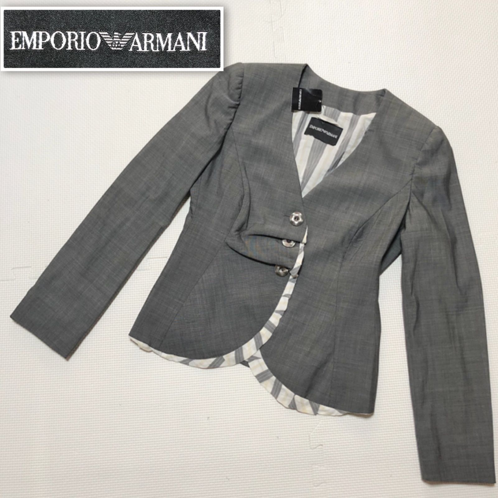 ARMANI アルマーニ スーツ ストライプ 大きいサイズ セットアップ グレー ARMANI アルマーニ スーツ ストライプ 大きいサイズ
