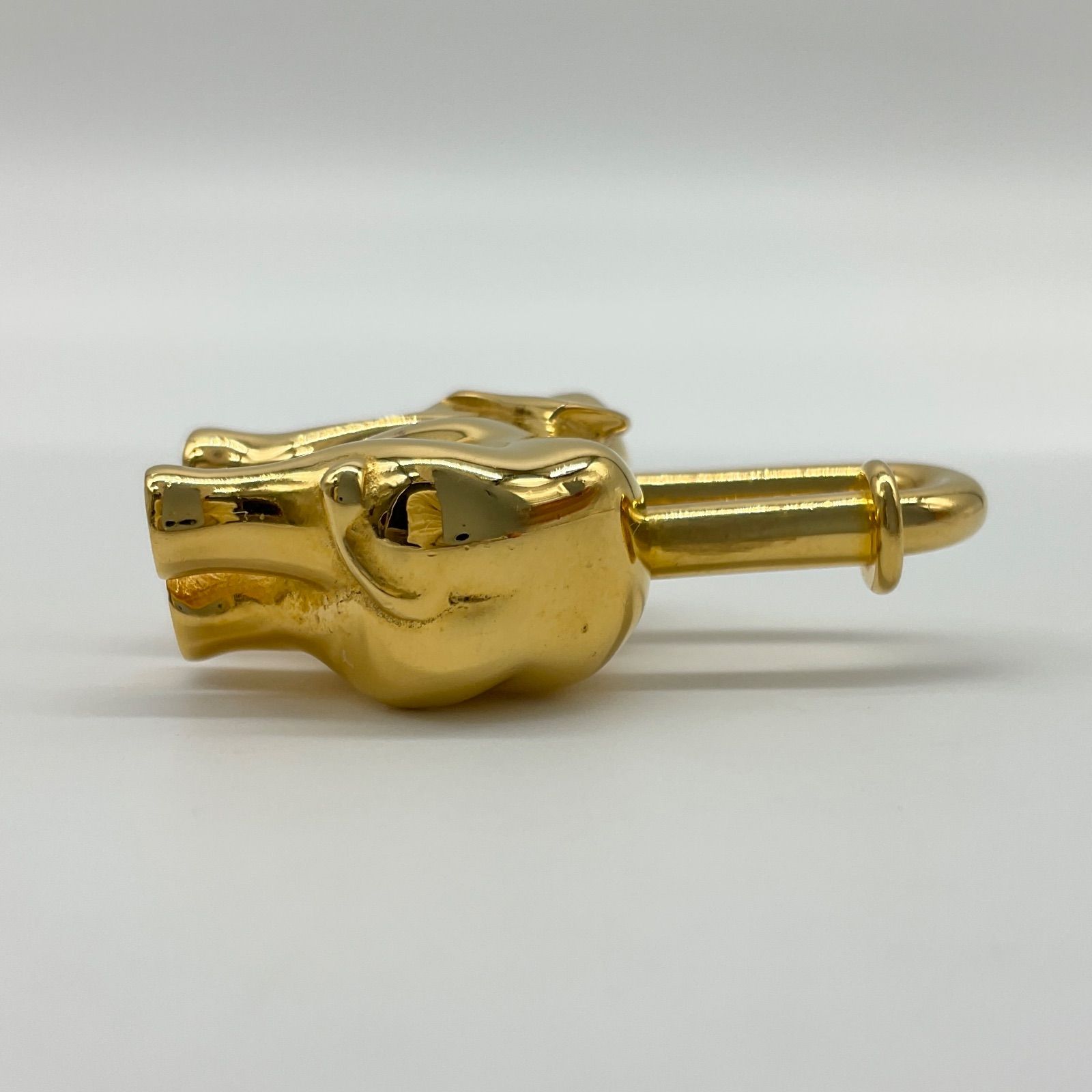 ○HERMES エルメス カデナ チャーム エレファント 像 ゴールド GP 1988