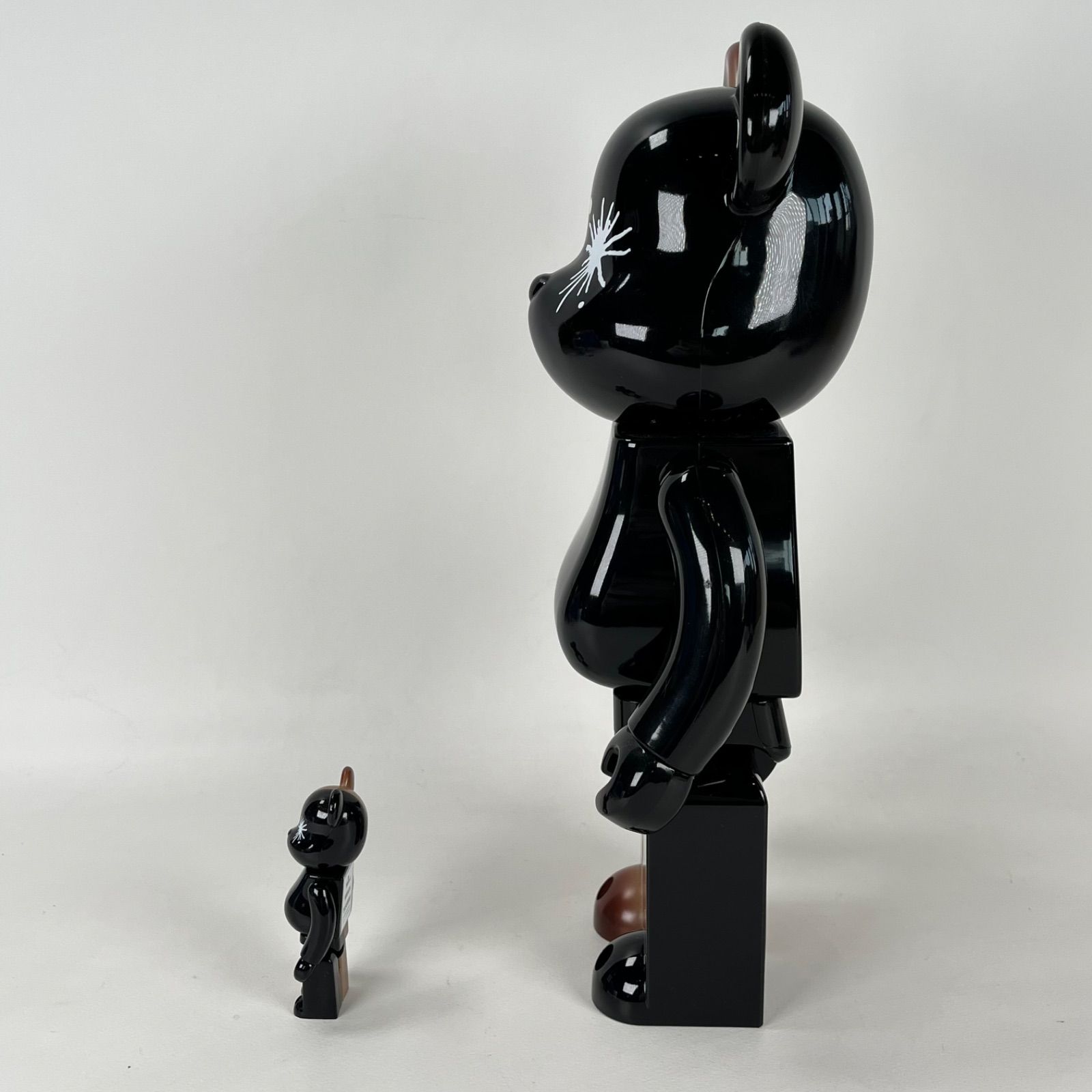 BE@RBRICK MIHARA YASUHIRO BLACK BROWN 400% 100% ベアブリック ミハラヤスヒロ 箱付き MEDICOM  TOY メディコムトイ