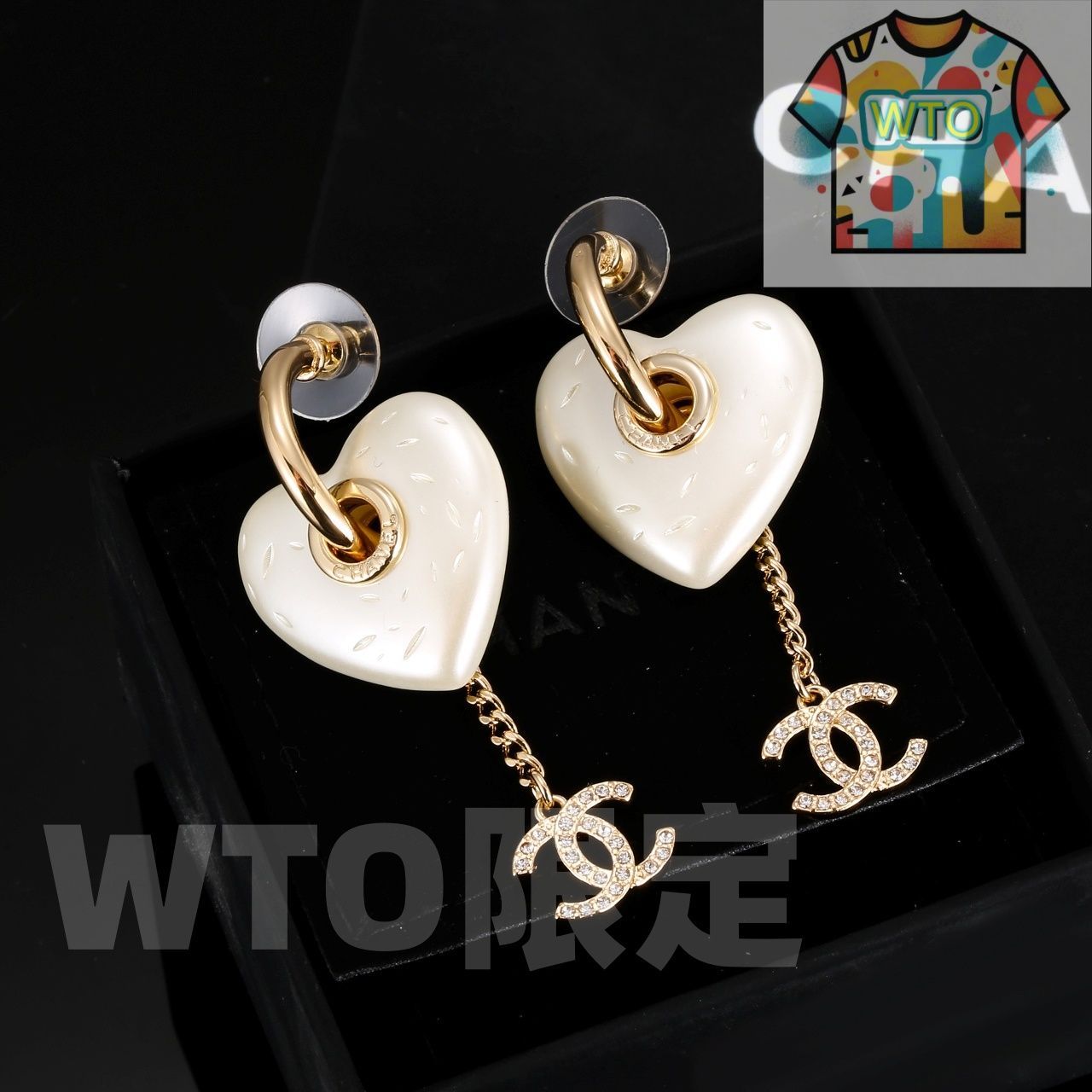 今日WTO】Chanel シャネル 浅金色ハート型イヤリング 最新潮流に