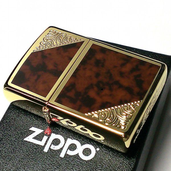 ZIPPO ライター ジッポ ゴールド＆ブラウン クラシック