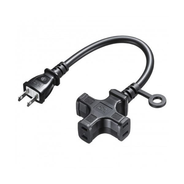 まとめ サンワサプライ電源延長コード 2P 3個口 ブラック 0.3m TAP-EX23-03BK 1本 ×5セット