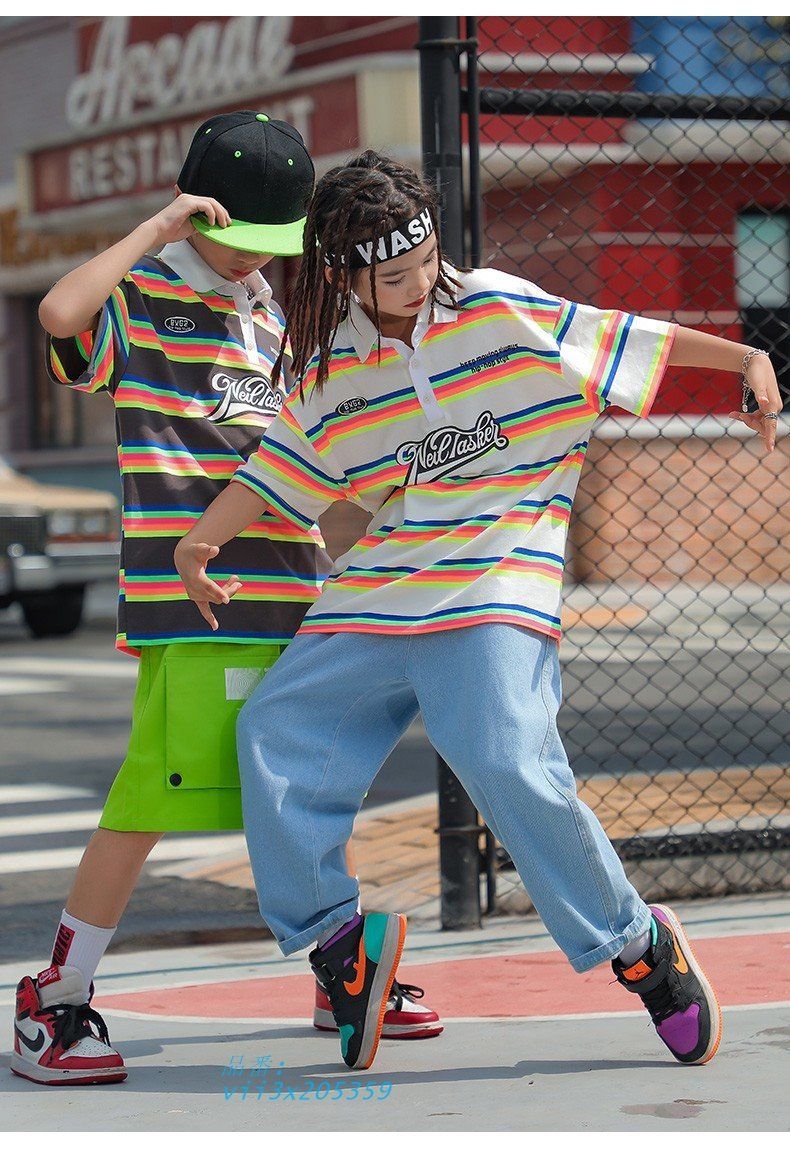  キッズ ダンス衣装 ヒップホップ ２点セットセットアップ HIPHOP トップス 子供 パンツ 練習着 男の子 ジャズダンス 女の子 vii 3 x 205359 トップス(Tシャツ/カットソー) キッズ服(女の子用) 100cm~