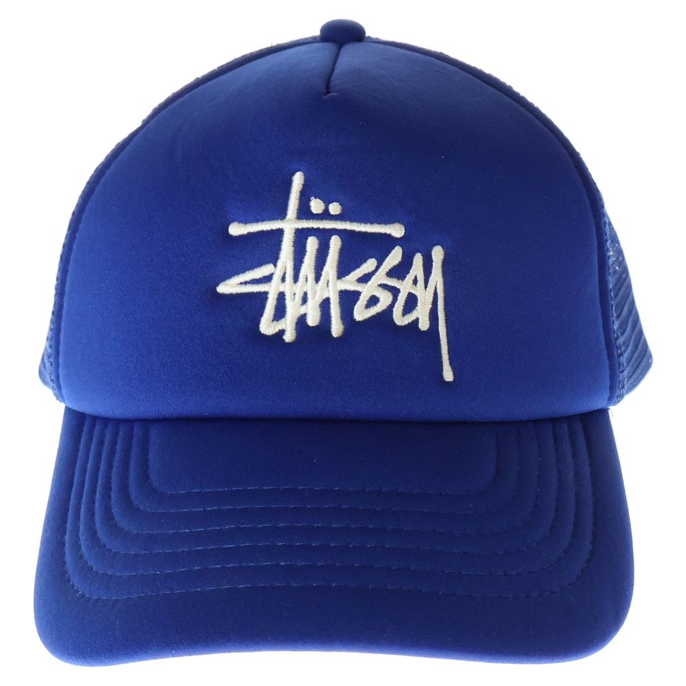 STUSSY (ステューシー) Mesh cap 刺繍ロゴ メッシュキャップ ブルー