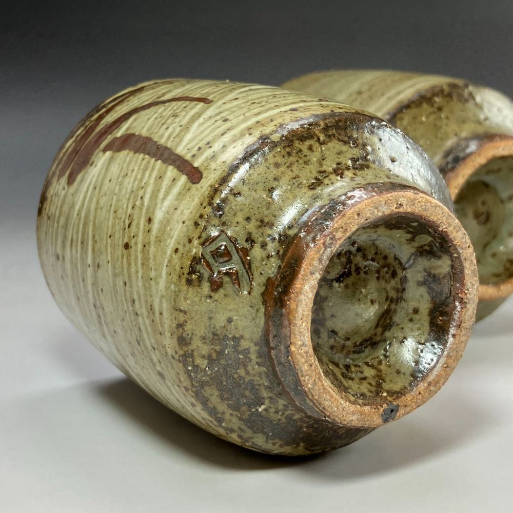 人間国宝 島岡達三 造 刷毛目夫婦湯呑 陶磁器 _ 食器 SKLAD-KIRPICHA_RU