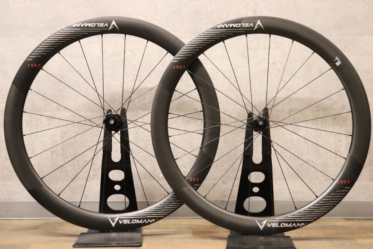 新車外し Velomann Carbon 55mm ホイールセット 未使用 ヴェロマーン Velomann V50R Carbon カーボン チューブレスレディ
