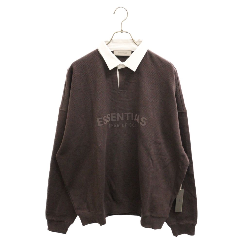 ESSENTIALS / 23SS/Waffle Henley Rugby/S/コットン/BRW FOG Essentials (エフオージー エッセンシャルズ) 23SS Waffle Henley