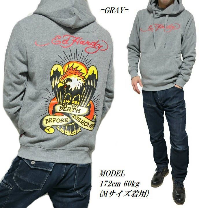 送料無料低価エドハーディ ed hardy パーカ ＸＬ ブラック トップス