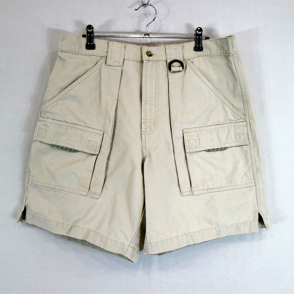 SALE/ Columbia コロンビア PFG カーゴショーツ フィッシング アウトドア キャンプ ロゴ アイボリー (メンズ M) N8154