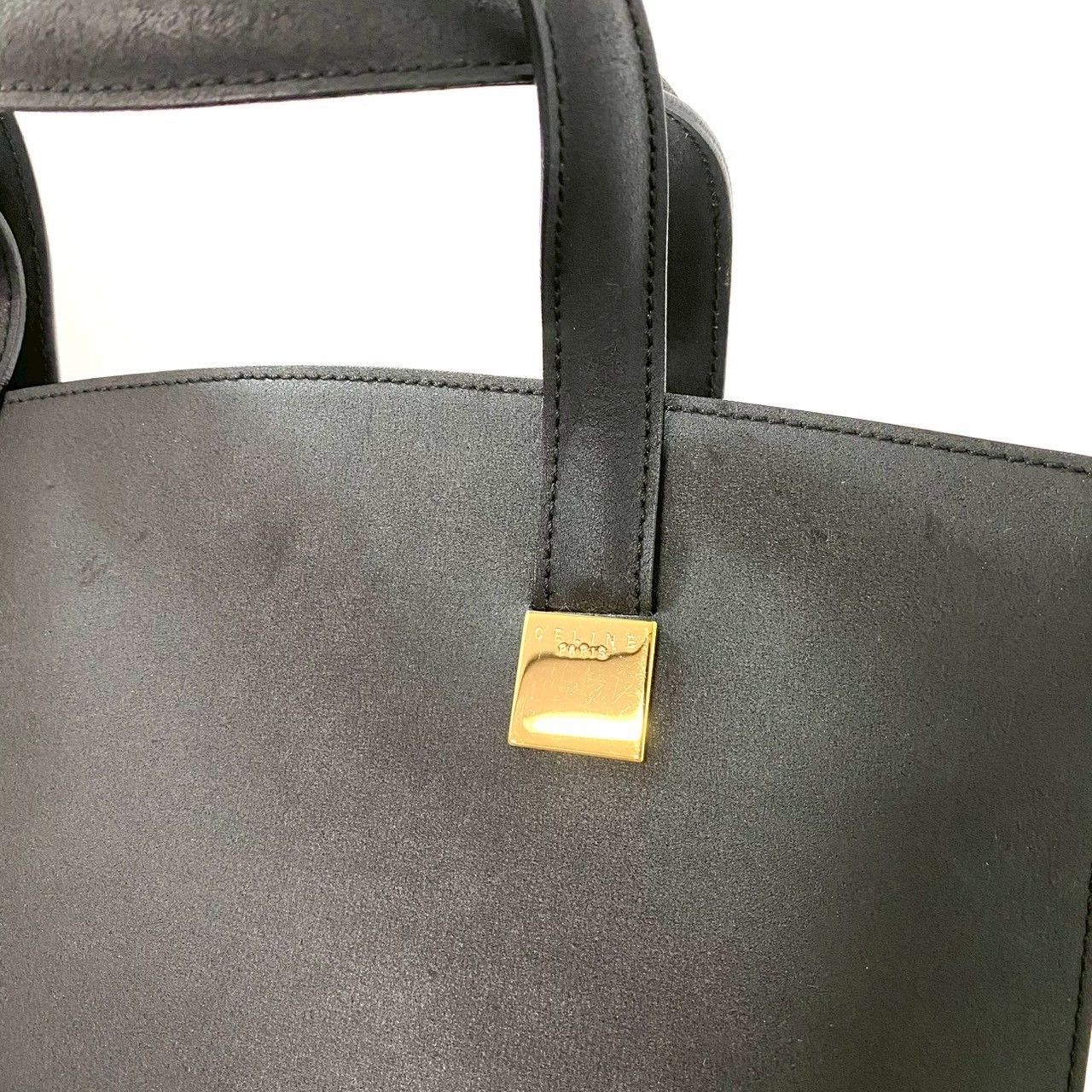 SJ【CELINE】ハンドバッグ レザー ブラック/黒 ゴールド金具
