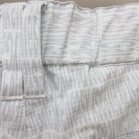 地道な パーリーゲイツ PEARLY GATES ゴルフ スポーツウエア パンツ モデル ストレッチ ロング 総柄 プリント 白 グレー ホワイト 4 高品質保証！