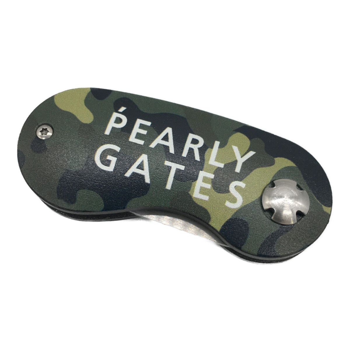 中古 パーリーゲイツ PEARLY GATES グリーンフォーク グリーン系 マーカー付き 迷彩 カモフラ　折り畳み式