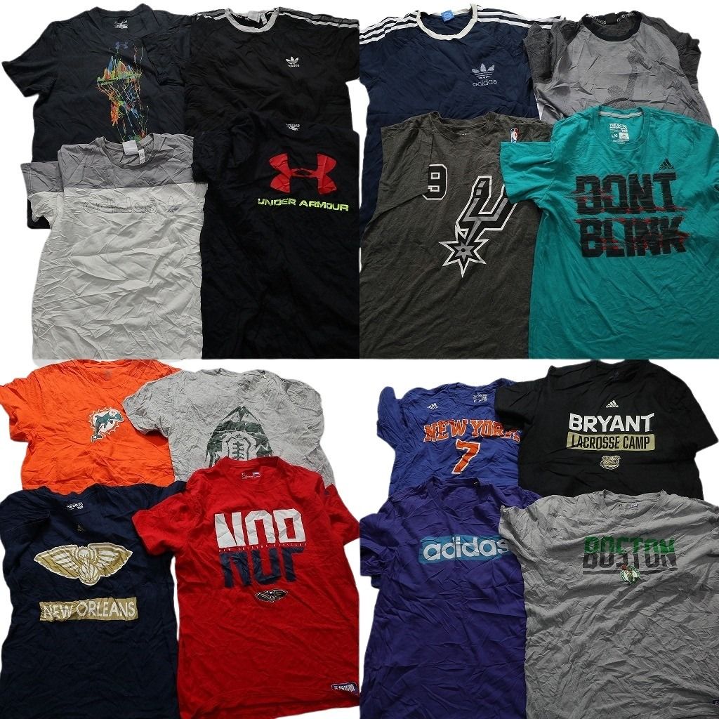 古着卸 まとめ売り スポーツブランドMIX 半袖Tシャツ 16枚セット (メンズ L /XL ) アディダス プロチーム NFL リンガーT 中古 古着 MZ0214