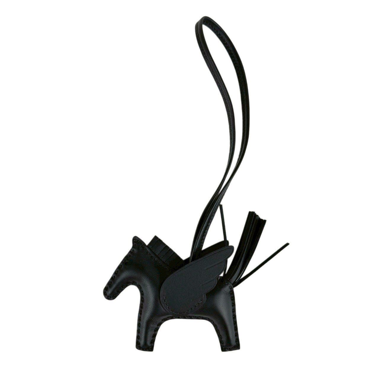 HERMES エルメス Rodeo Pegasus charm PM ロデオペガサスPM チャーム ブラック K刻
