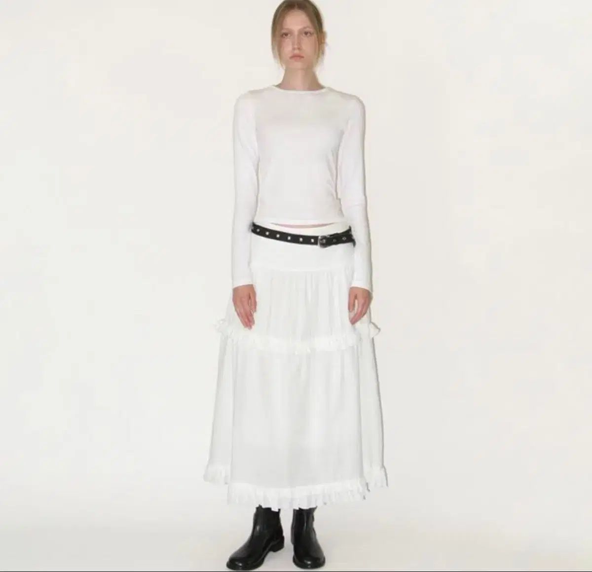 サンバーン プロジェクト フリル マキシ スカート frill maxi skirt