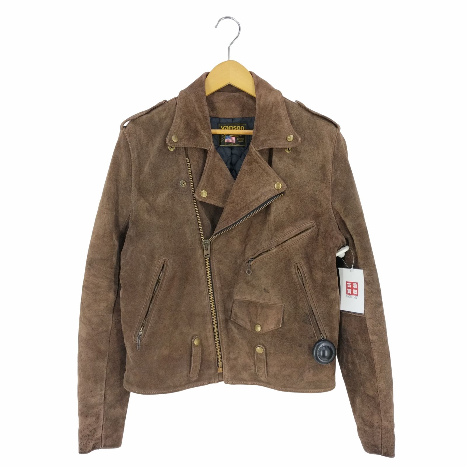 VANSON ダブルライダースジャケット　サイズ40　スウェード/BEG VANSON(バンソン) ×Ron Herman ダブルライダースジャケット