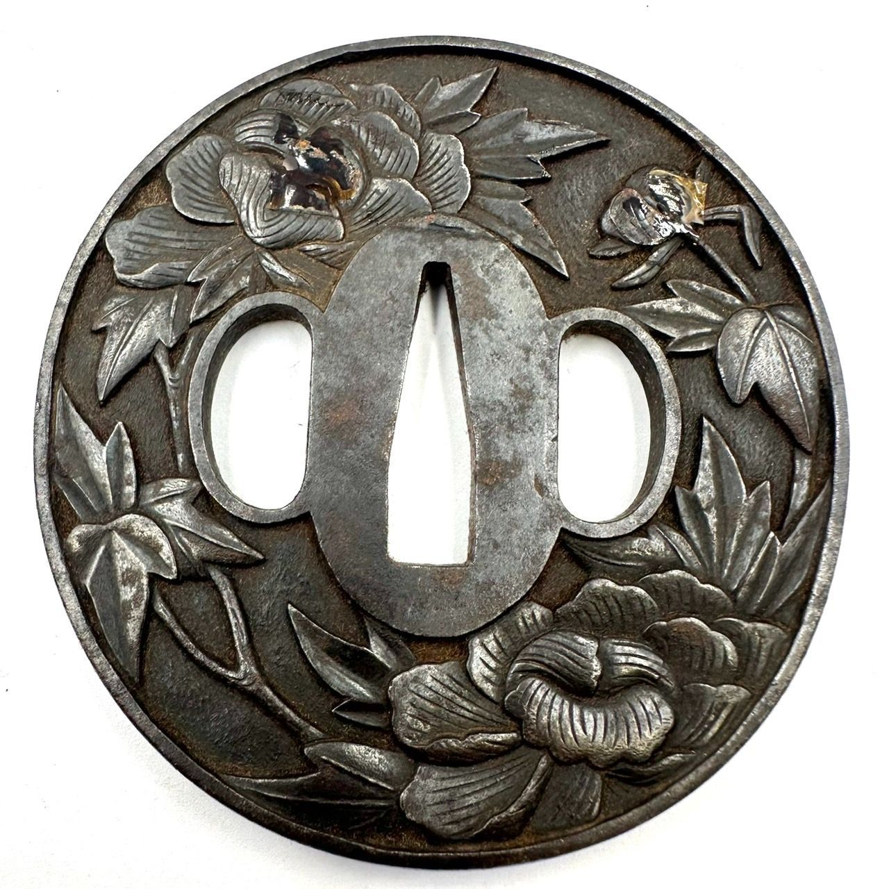 UE299-SK14-1322 在銘 越州住 明珍吉久作 刀剣 刀装具 武具 鍔