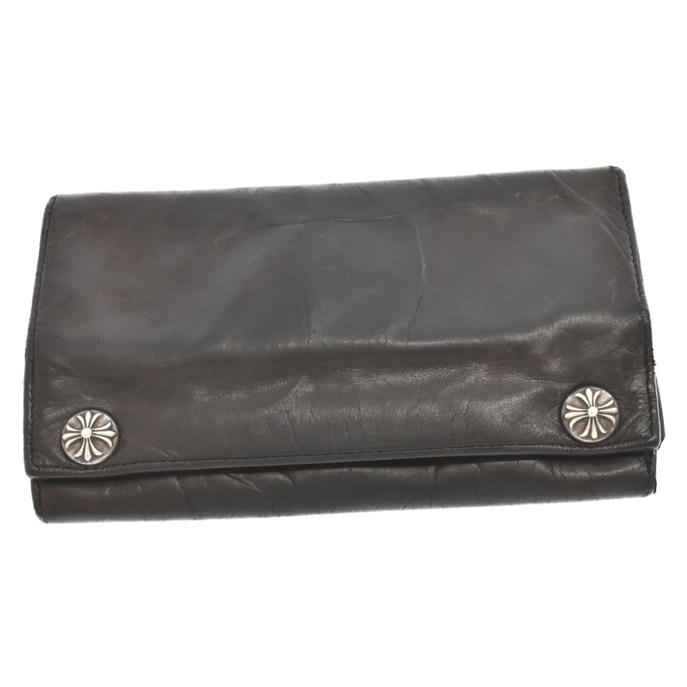 CHROME HEARTS (クロムハーツ) グリーシー クロスボタン レザー ロング
