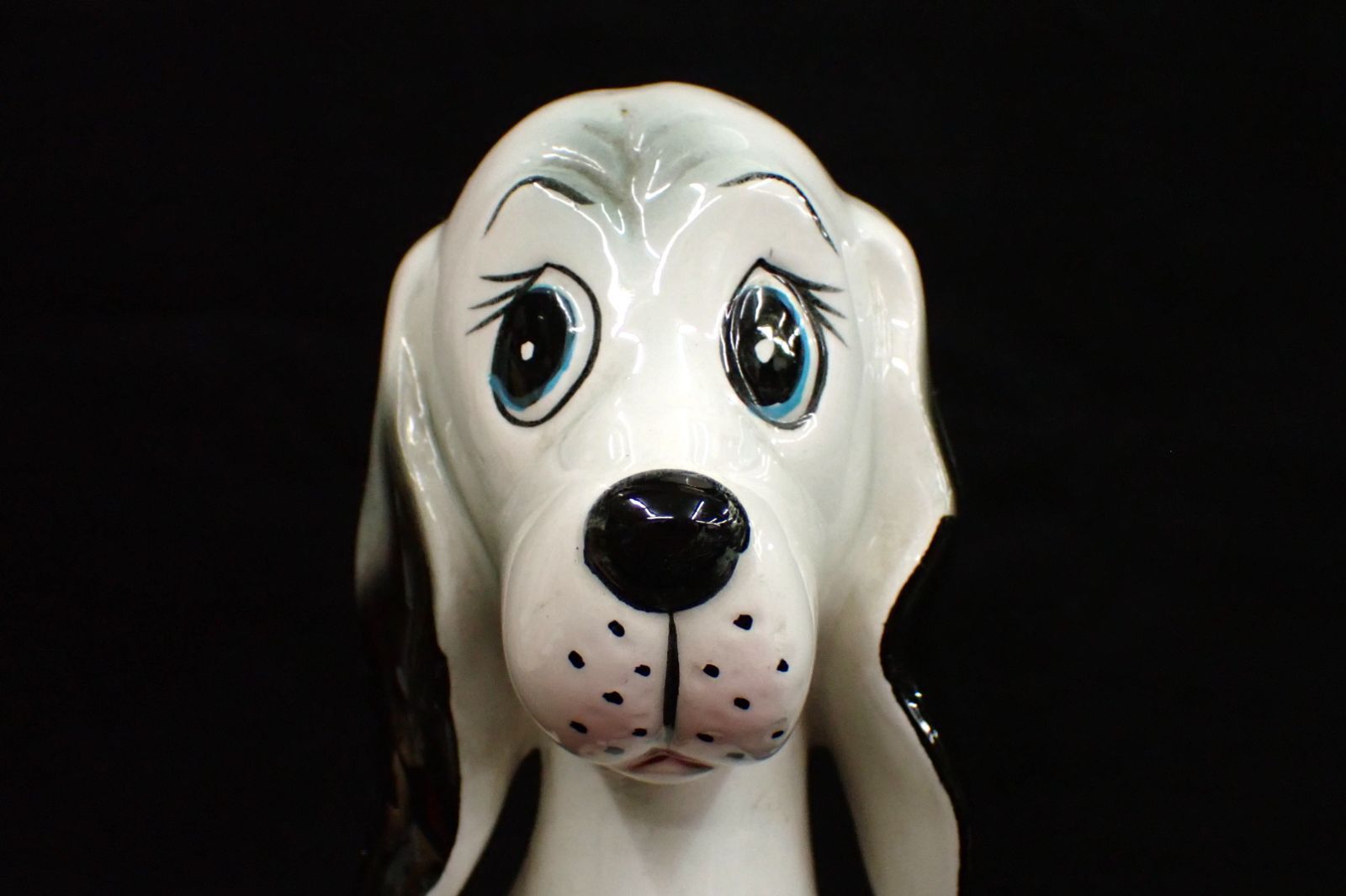 △昭和レトロ ダルメシアン 陶器製 イヌの置物△犬/レトロポップ