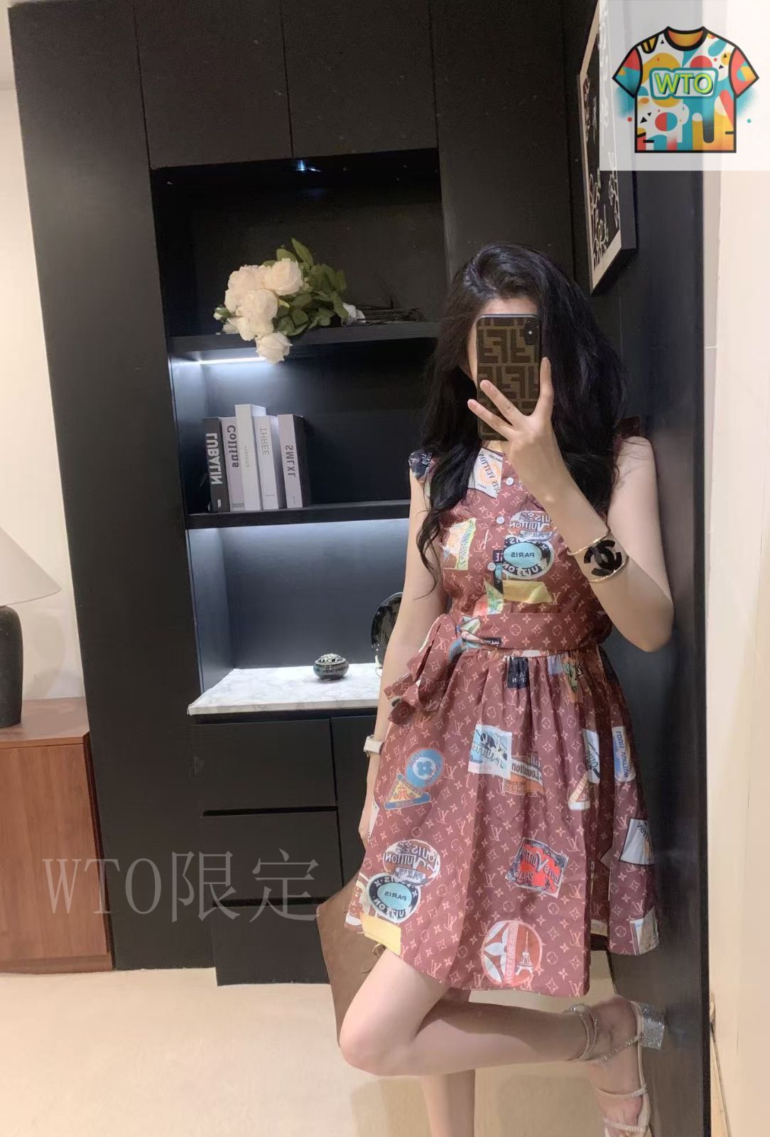LOUIS VUITTON 名作 ツイード切替 デザイン ワンピースドレス S LOUIS VUITTON 名作 ツイード切替 デザイン ワンピースドレス S