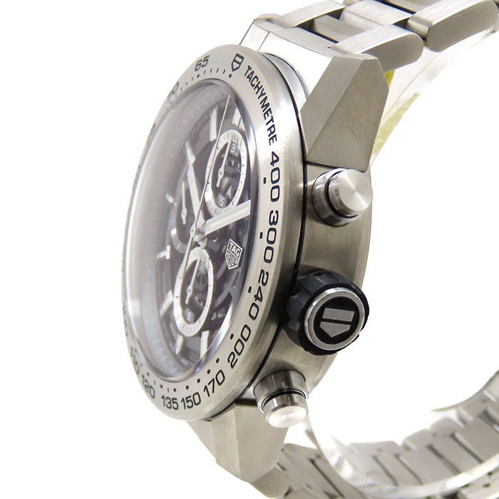 TAG HEUER タグホイヤー カレラ キャリバー ホイヤー01 クロノグラフ グレーファントム CAR 2 A 5 C FT 6125 スケルトン グレー文字盤 Ti チタン 裏スケ 保証書付 自動巻 メンズ 腕時計 仕上済