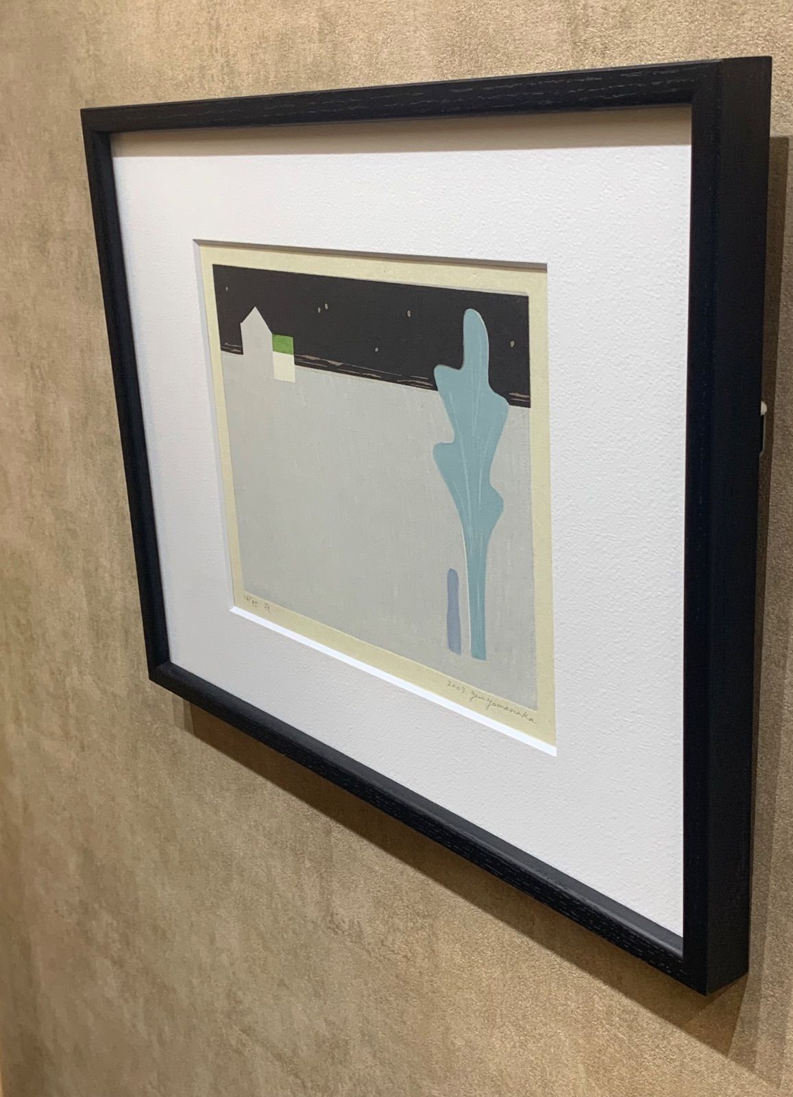山中現　　青のかたち　　版画　本人サイン 山中現 青のかたち 版画 本人サイン - 版画